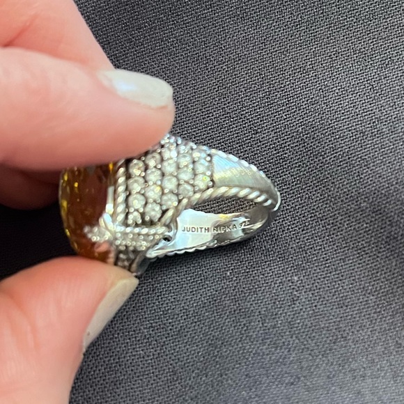 Judith Ripka Yellow stone and CZ Ring; size 6.5 - Picture 5 of 6